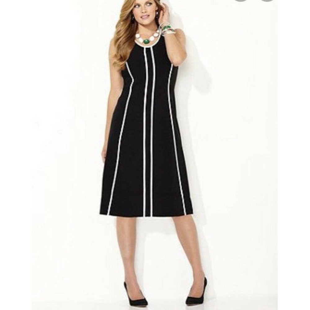 NEW Catherines Slim Line Shift Tank Dress 26W Blk